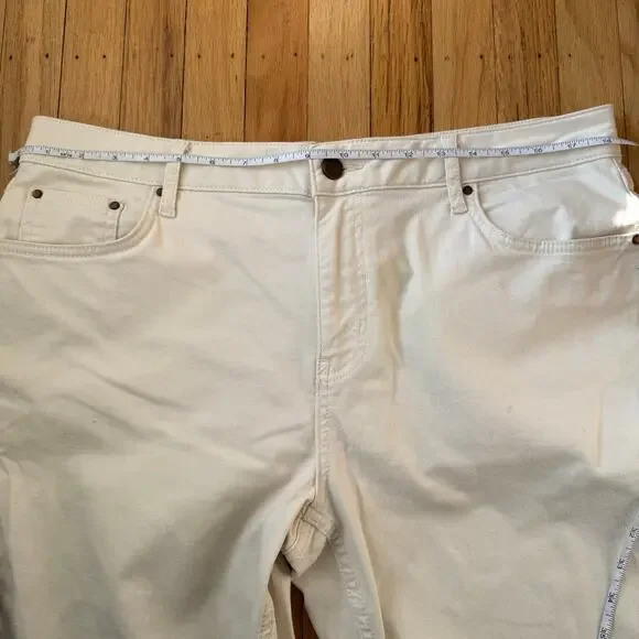 Boden Girlfriend Cream Denim Straight Leg Jeans Size 12 Regular Classic Preppy - Picture 4 of 10